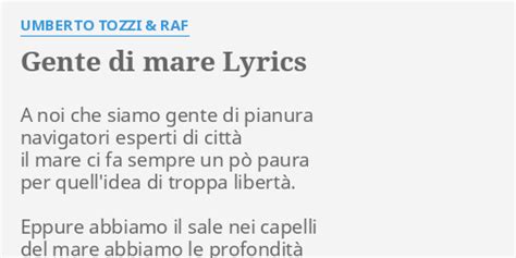 gente di mare canzone